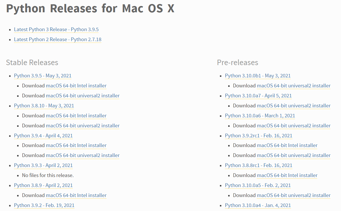 Mac OS安装Python环境