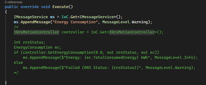 Instance IRrsMotionController interface - .Net Add-on Programming