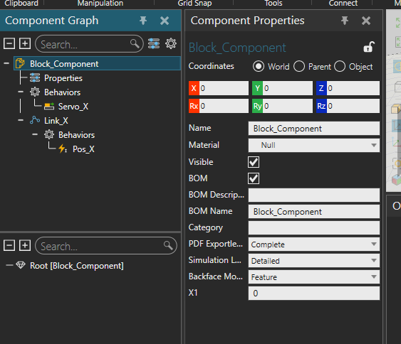 Moving objects based on external signals - Component Modeling