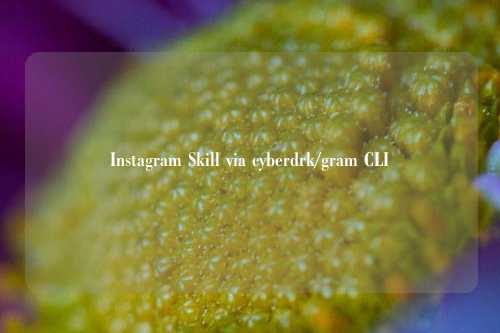 Instagram Skill via cyberdrk/gram CLI