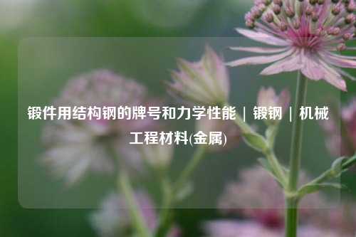 锻件用结构钢的牌号和力学性能 | 锻钢 | 机械工程材料(金属)