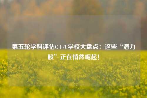 第五轮学科评估C+/C学校大盘点：这些“潜力股”正在悄然崛起！